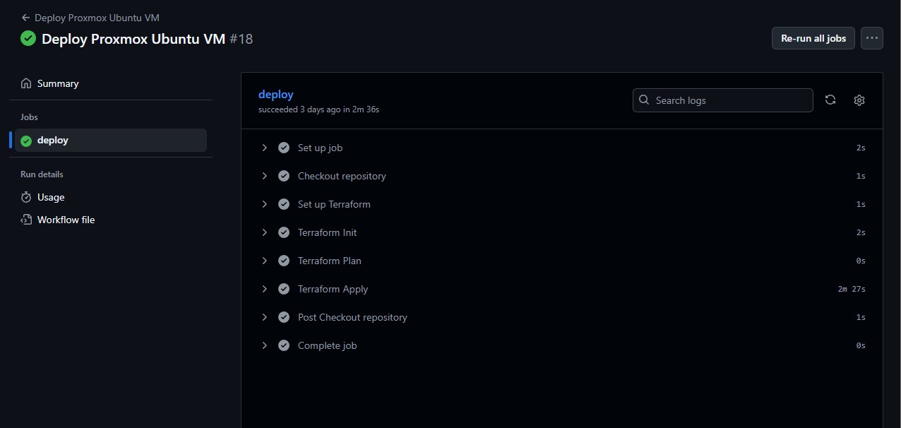 Proxmox Server Automation Screenshot
